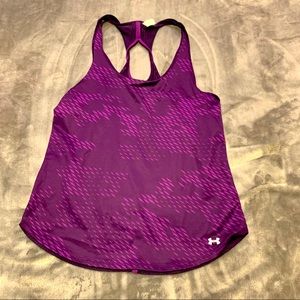 WOMENS PURPLE UNDER ARMOIR HEAT GEAR TANK